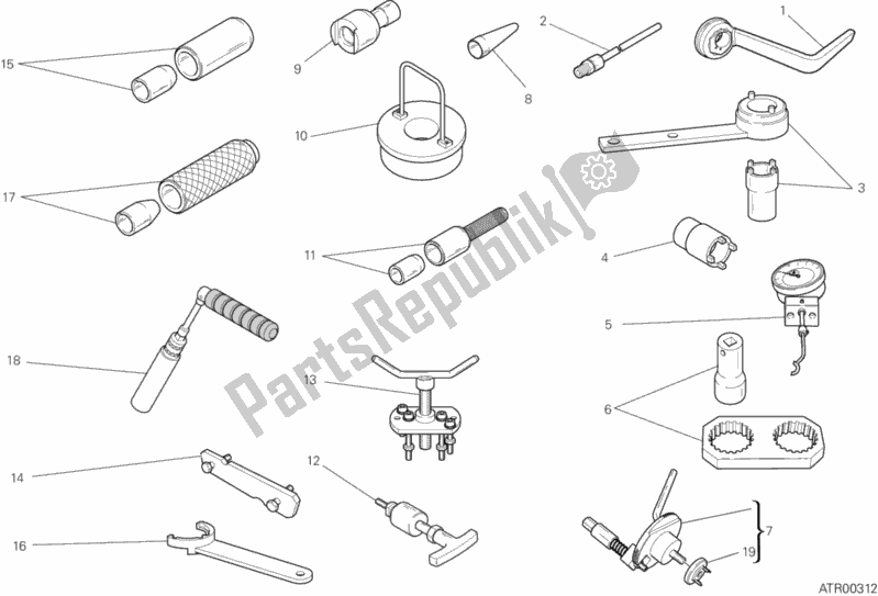 All parts for the 01a - Workshop Service Tools of the Ducati Multistrada 1200 S Pikes Peak USA 2013